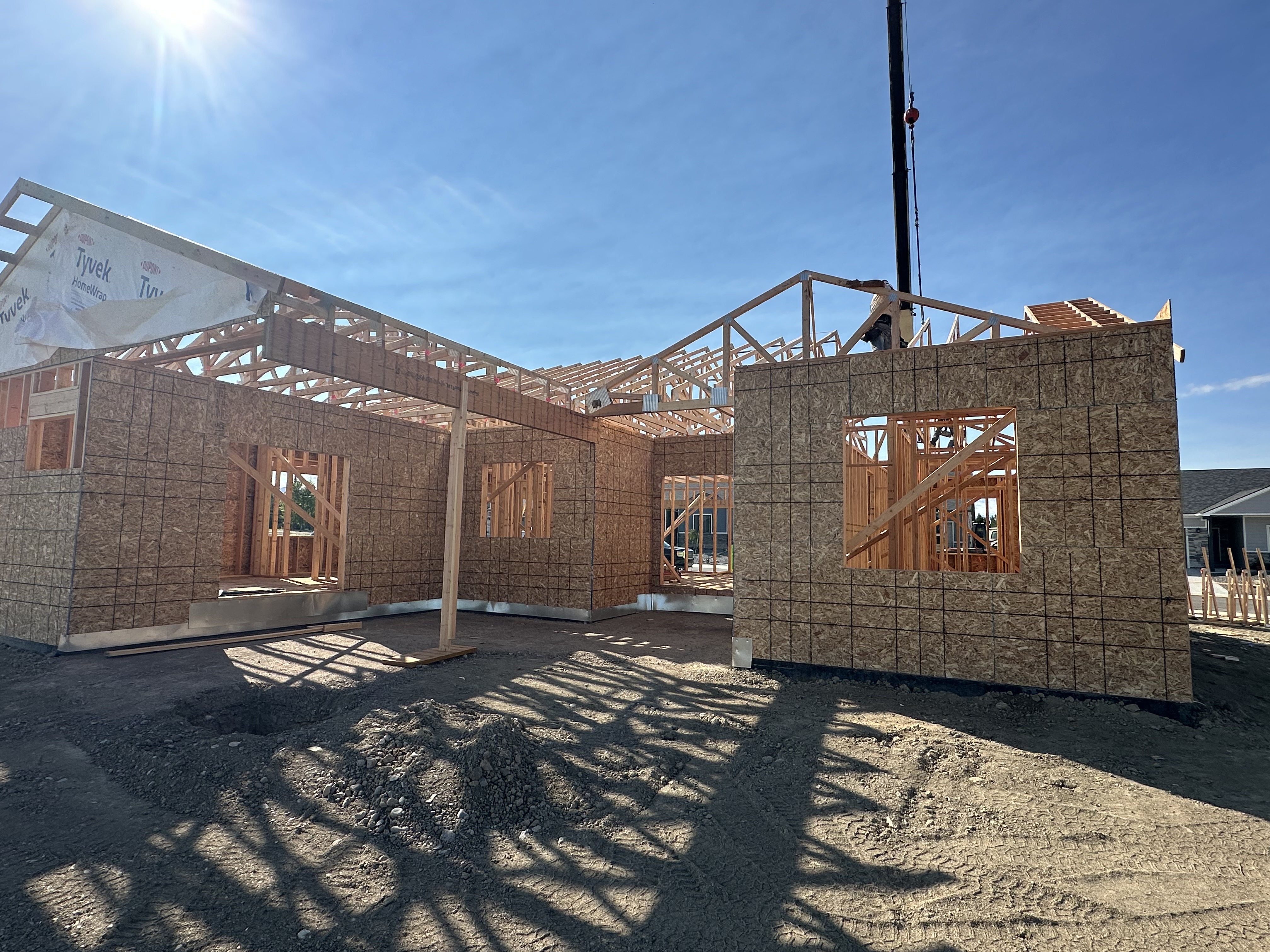 New home construction framing in Western Colorado